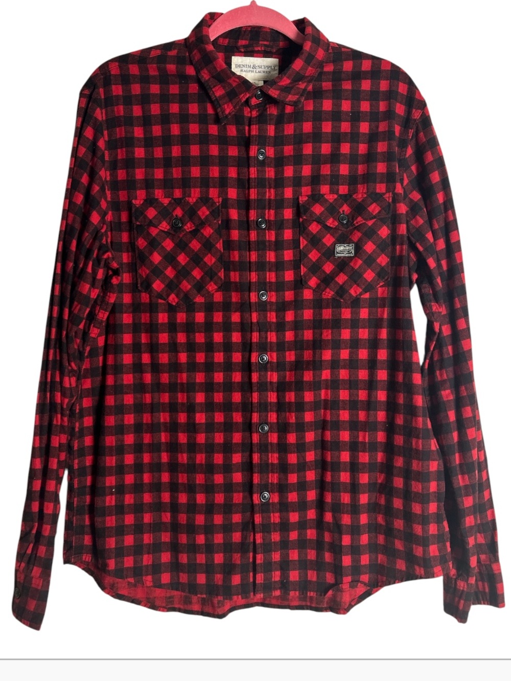 Denim & Supply RL Button Front Buffalo Check Shirt Size L